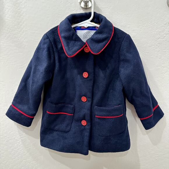 Little Bird by Jools Oliver Blue Wool Coat - Picture 1 of 9